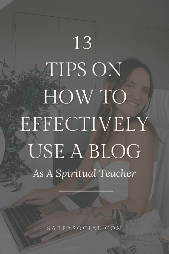 use a blog as a spiritual teacher